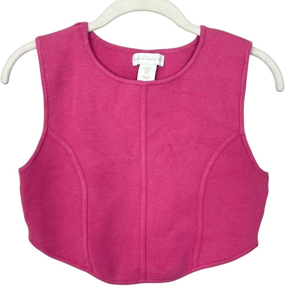 House of Harlow 1960 Sweater Knit Crop Top in Bright Pink sz S Heavyweight